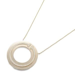 Tiffany T Circle Small Diamond Necklace K18 Pink Gold Clear
